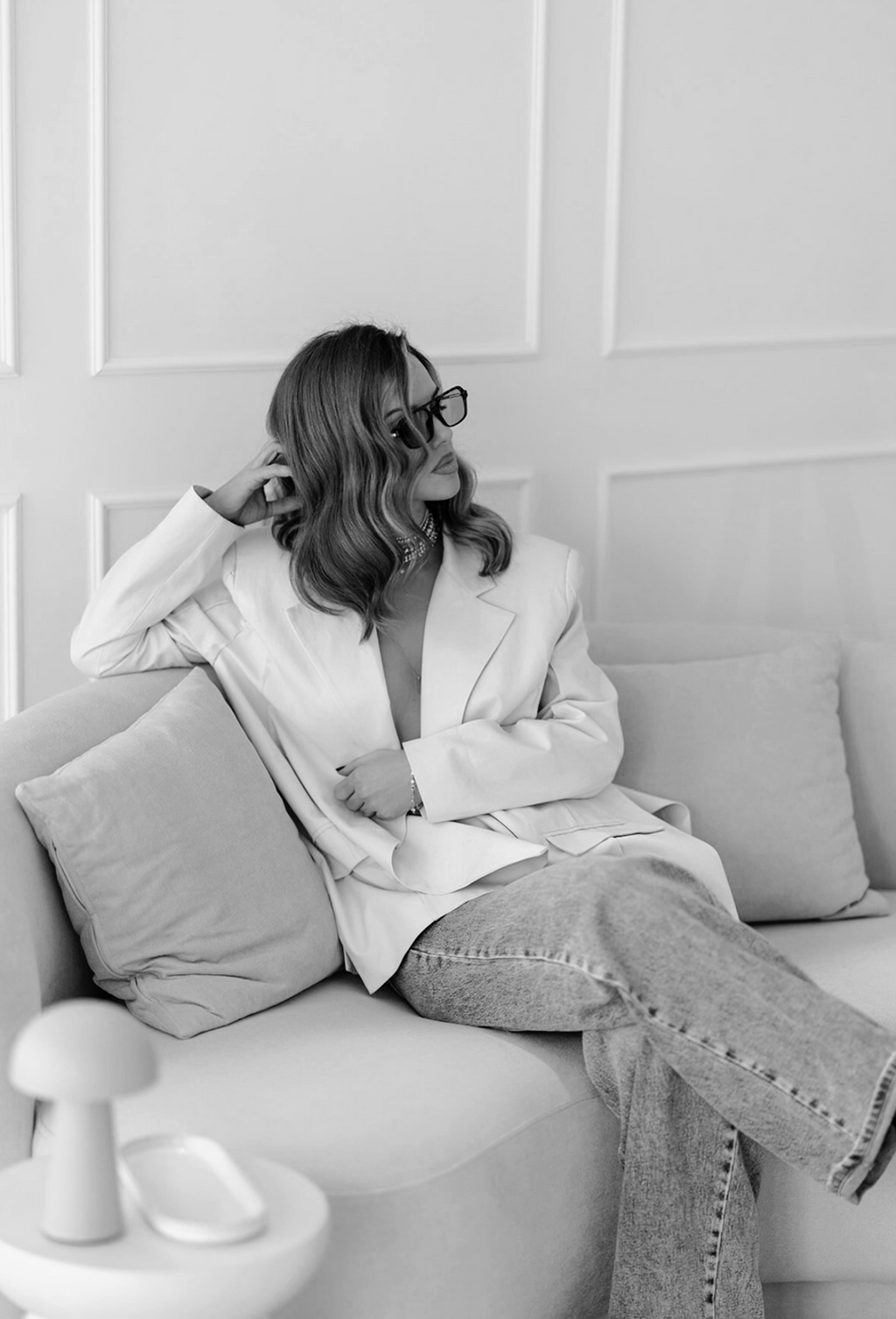Oversized cream blazer