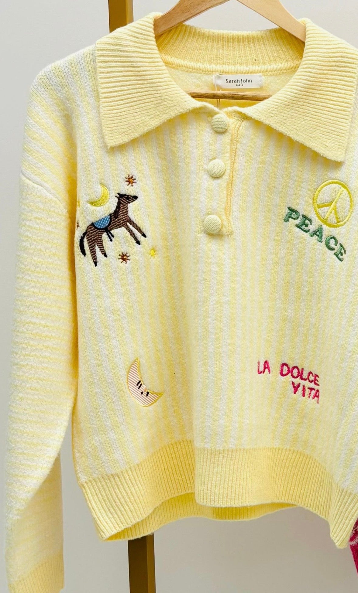 Butter yellow knit polo
