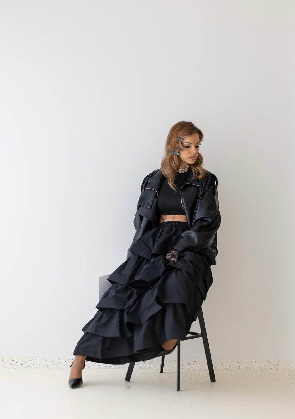 Tiered maxi skirt