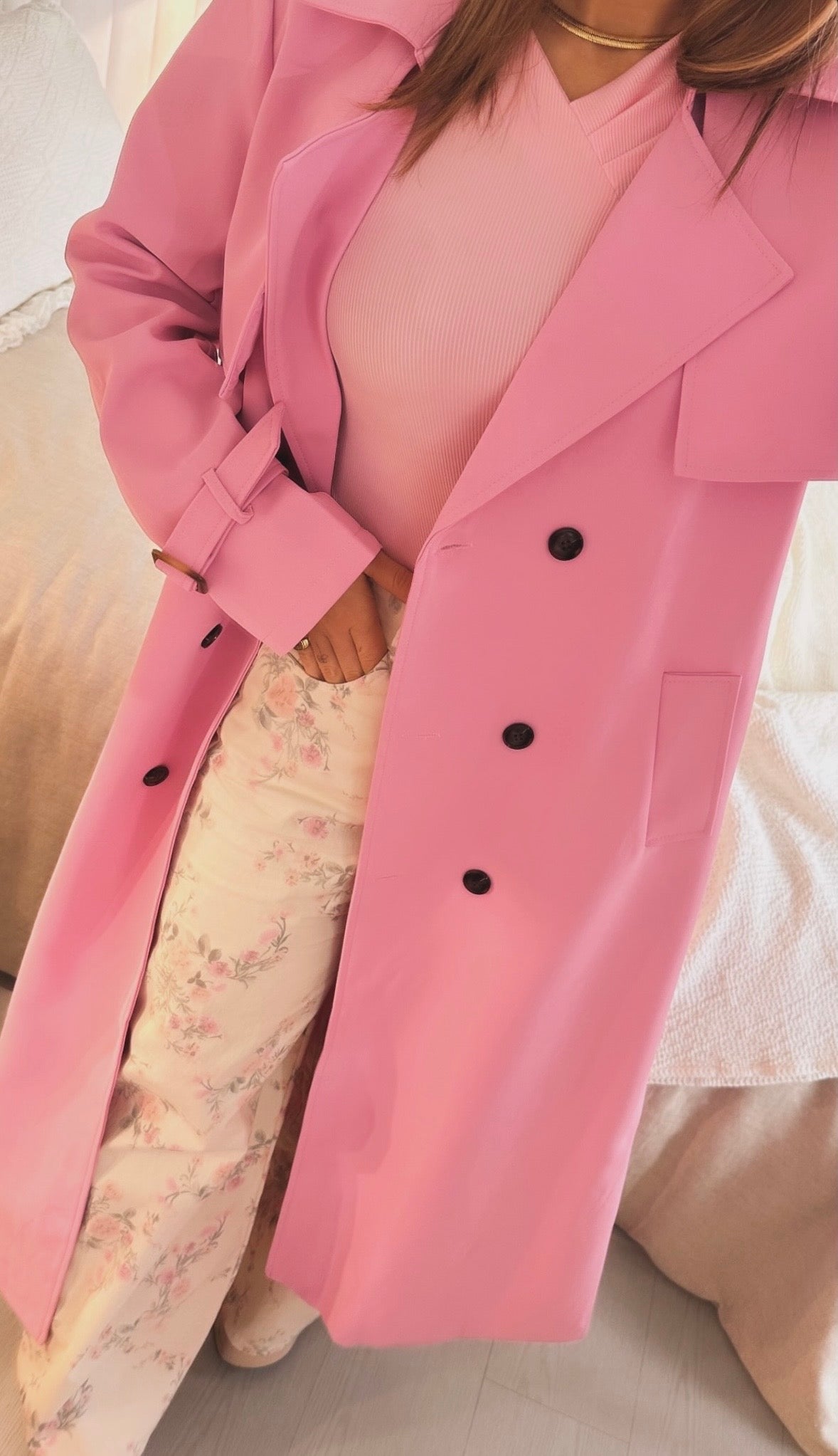 Pink Trench Coat